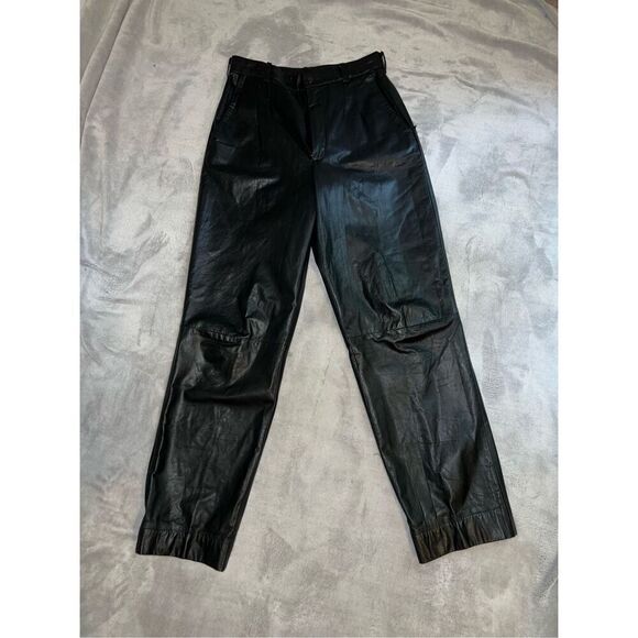 Women’s Vintage Black Leather Straight Leg Pants 31 - Picture 12 of 12
